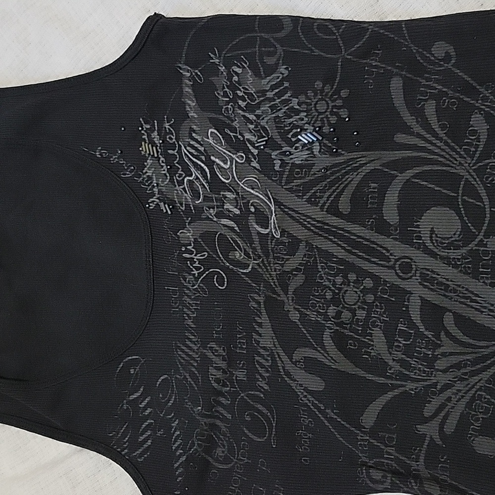 Express Black Embellished Scoopneck Ribbed Tank Small Mint Condition - Picture 2 of 9